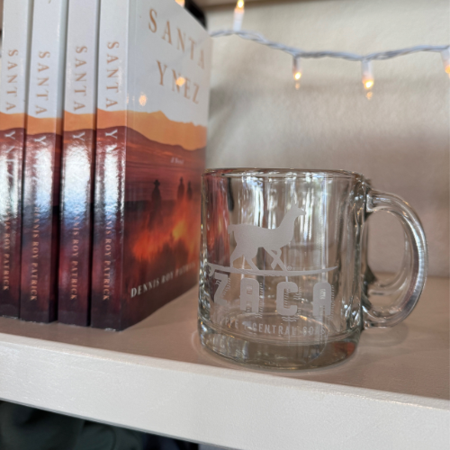 Zaca Coffee 13 oz Glass Engraved Mug
